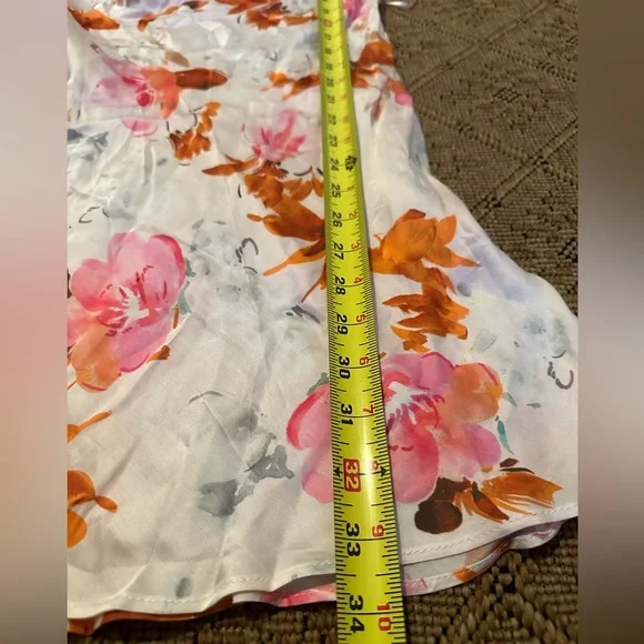 Zara Pink and Orange Floral Mini Dress - Picture 4 of 5